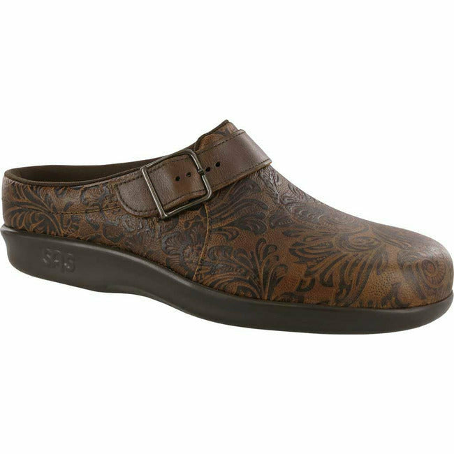 SAS Women's Clog Slipon Cowboy Floral Brown SAS FOOTWEAR Roderer Shoe Center