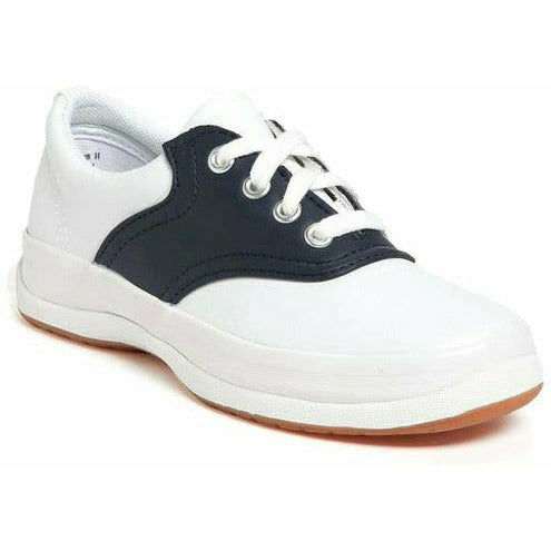 Keds Lace Saddle Shoe (Toddler) Navy/White Leather STRIDE RITE FOOTWEAR Roderer Shoe Center