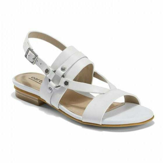 Earth Women's Mykonos Delos White Leather Sandal Arch Support  EARTH FOOTWEAR Roderer Shoe Center