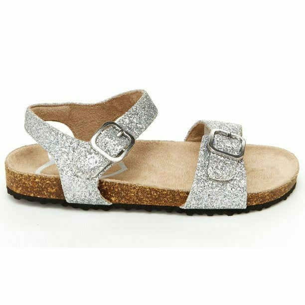 Stride Rite Girls Zuly (Toddler) Silver Sparkle Sandal Adjustable Straps STRIDE RITE FOOTWEAR Roderer Shoe Center