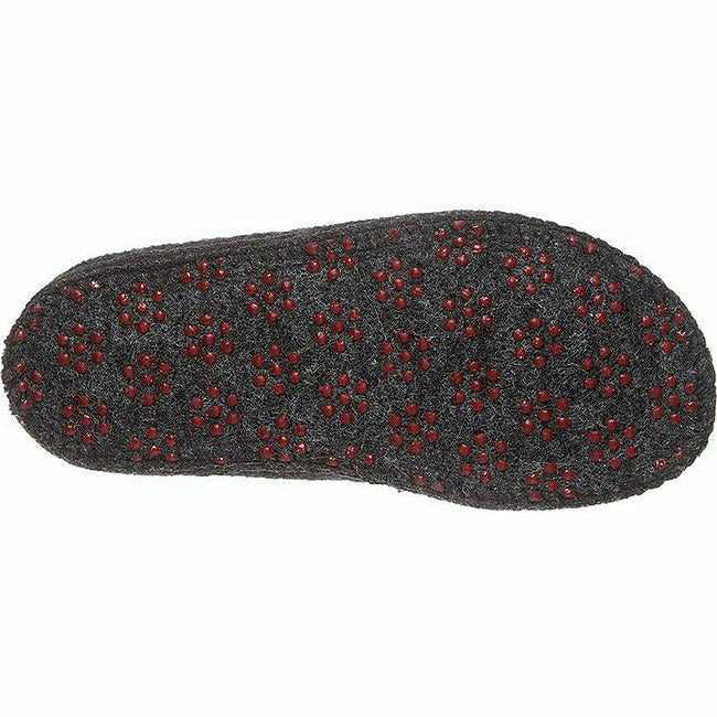 Haflinger Freddie Adult Unisex Boiled Wool Slipper Charcoal HAFLINGER FOOTWEAR Roderer Shoe Center