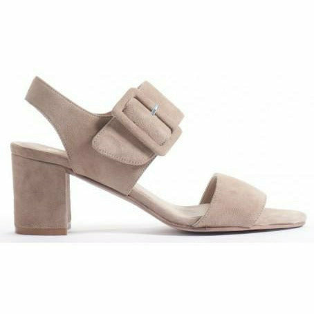 Dorking Women's Genil Taupe Suede Dress Sandal Adjustable Velcro Strap DORKING FOOTWEAR Roderer Shoe Center