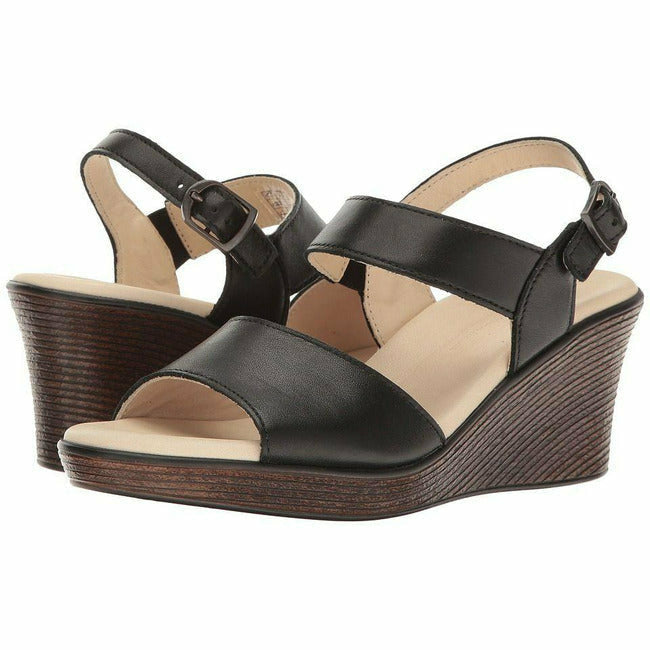 SAS Women's Heather Wedge Adjustable Strap Leather Sandal