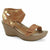Naot Women's Intrigue Wedge Adjustable Sandal Light Brown/Gold Leather NAOT FOOTWEAR Roderer Shoe Center