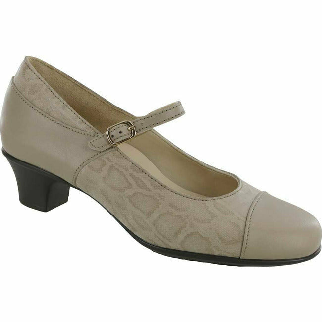 SAS Women's Isabel Maryjane Pump Comfort Footbed Taupe Leather SAS FOOTWEAR Roderer Shoe Center