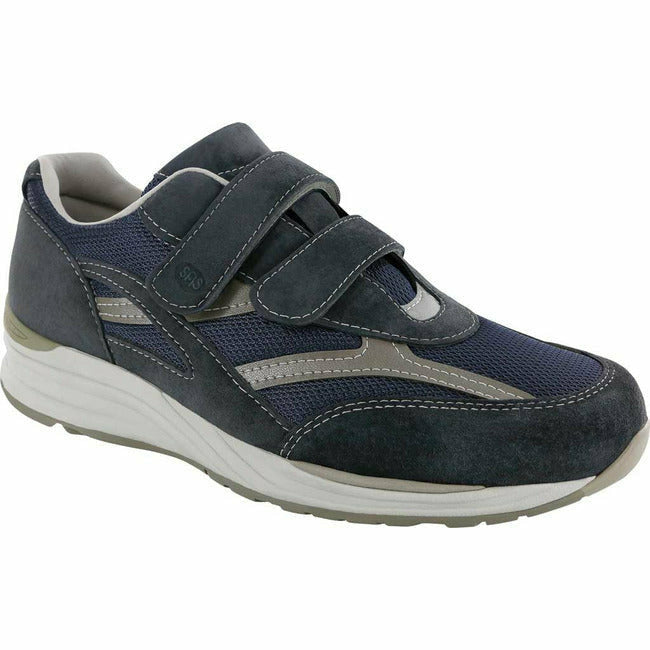 SAS Men&#39;s JV Mesh Blue Velcro Active Walking Sneaker SAS FOOTWEAR Roderer Shoe Center