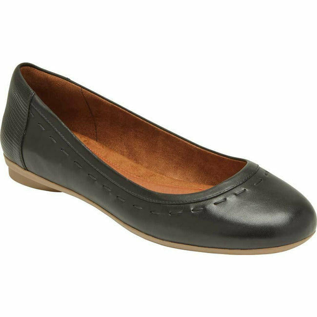 Rockport Women's Cobb Hill Maiika Ballet Flat Black Leather COBB HILL FOOTWEAR Roderer Shoe Center