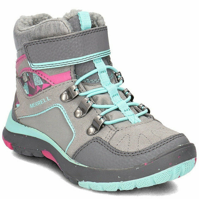 Merrell Kids Moab Polar Waterproof (Toddler/Little Kid) Sneaker Gray  MERRELL FOOTWEAR Roderer Shoe Center