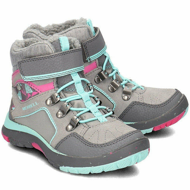 Merrell Kids Moab Polar Waterproof (Toddler/Little Kid) Sneaker Gray  MERRELL FOOTWEAR Roderer Shoe Center