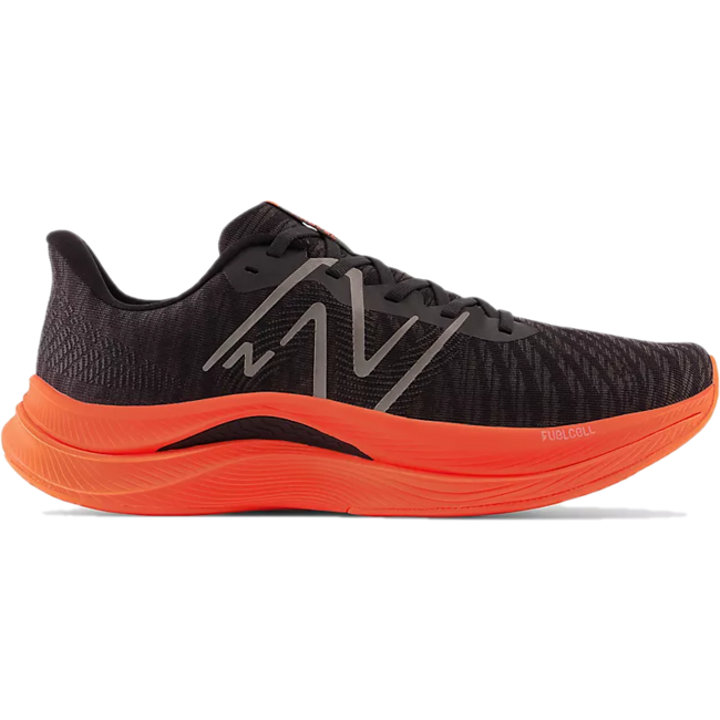 New Balance Men's FuelCell Propel V4 Running Shoe Black/Orange MFCPRLO4 