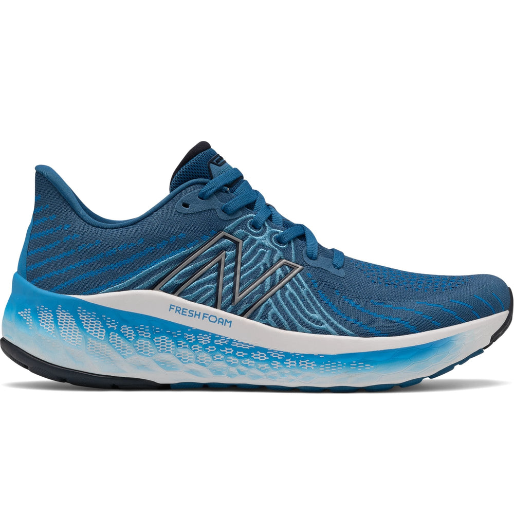 Side of New Balance Men's Fresh Foam X Vongo v5 Running Shoe in Blue
