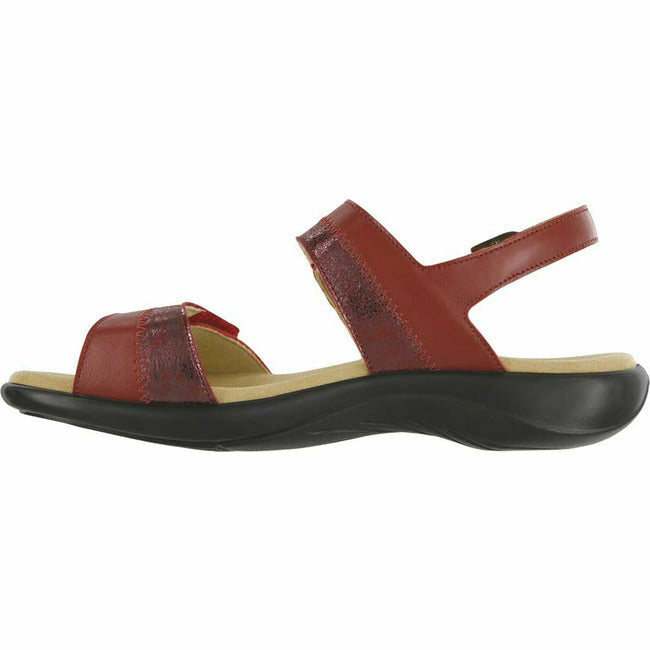 SAS Nudu Women's Ankle Strap Adjustable Sandal Ruby Cabernet Leather SAS FOOTWEAR Roderer Shoe Center