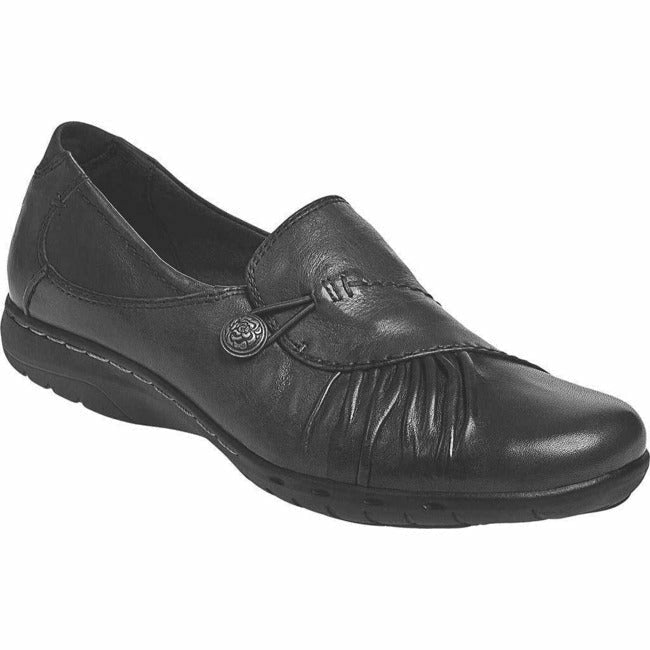 Rockport Cobb Hill Women's Paulette Slip On Black Leather COBB HILL FOOTWEAR Roderer Shoe Center
