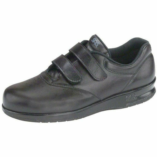 SAS ME TOO women&#39;s double velcro comfort walking shoe Black Leather
 SAS FOOTWEAR Roderer Shoe Center