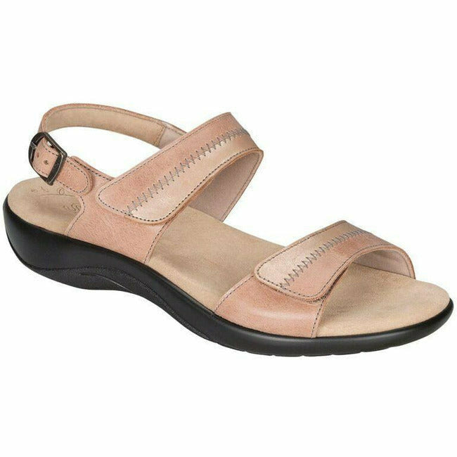 SAS Nudu Women&#39;s Ankle Strap Adjustable Sandal Dawn Leather SAS FOOTWEAR Roderer Shoe Center