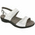 SAS Nudu Women's Ankle Strap Adjustable Sandal White Leather SAS FOOTWEAR Roderer Shoe Center