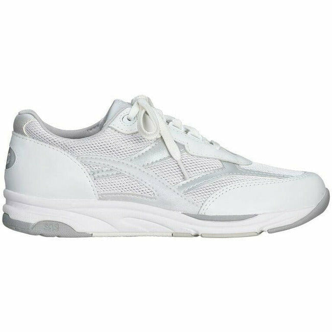 SAS women&#39;s Tour Mesh White Silver walking comfort laceup sneaker SAS FOOTWEAR Roderer Shoe Center