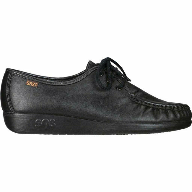 SAS Women&#39;s Siesta Lace Up Cushioned Padded Arch Black   SAS FOOTWEAR Roderer Shoe Center