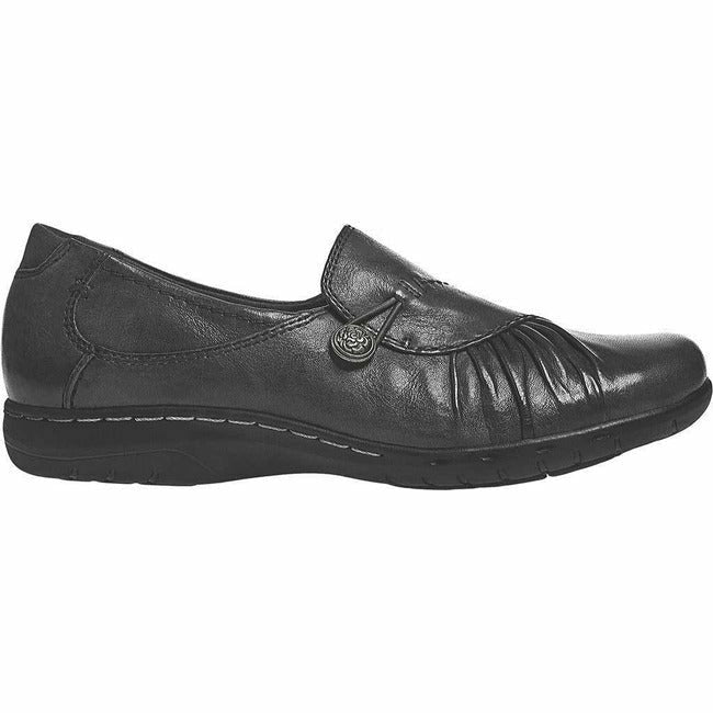Rockport Cobb Hill Women's Paulette Slip On Black Leather COBB HILL FOOTWEAR Roderer Shoe Center