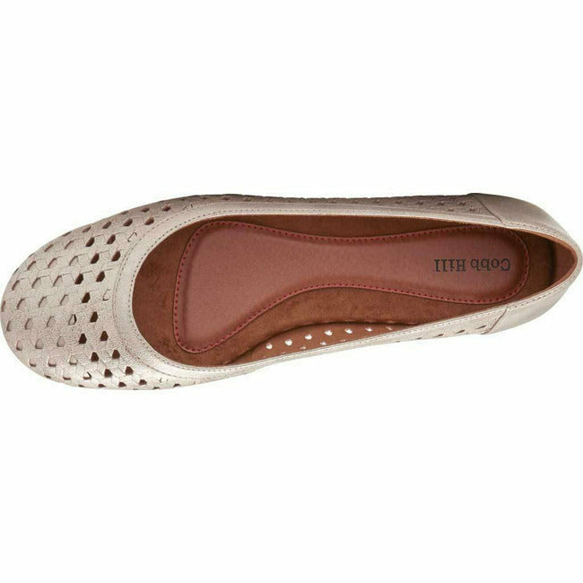 Rockport Women's Cobb Hill Maiika Ballet Flat Mettalic Leather