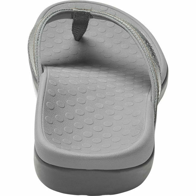 Vionic Women's Tide II Flip Flop Thong Sandal Pewter Metallic VIONIC FOOTWEAR Roderer Shoe Center