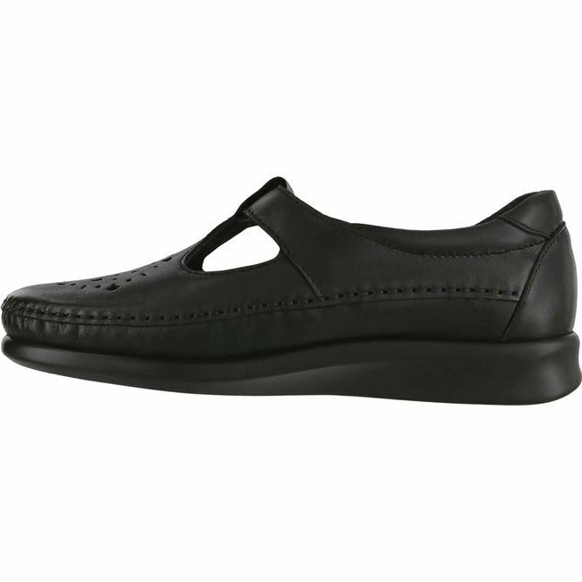 SAS Willow Women's Casual Slip On T-Strap Loafer Black Leather SAS FOOTWEAR Roderer Shoe Center