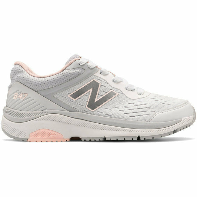 New Balance 847 Women's Walking Stability Shoe w/ Rollbar Grey Pink v4 NEW BALANCE FOOTWEAR Roderer Shoe Center