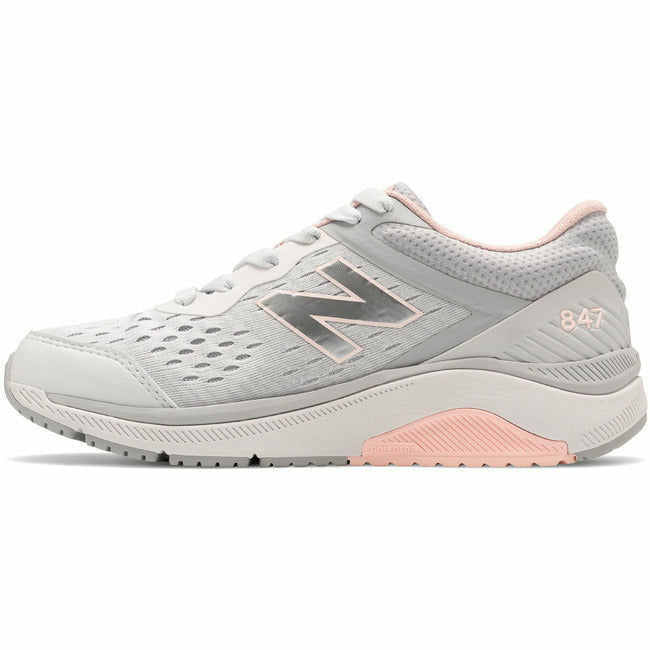 New Balance 847 Women's Walking Stability Shoe w/ Rollbar Grey Pink v4 NEW BALANCE FOOTWEAR Roderer Shoe Center