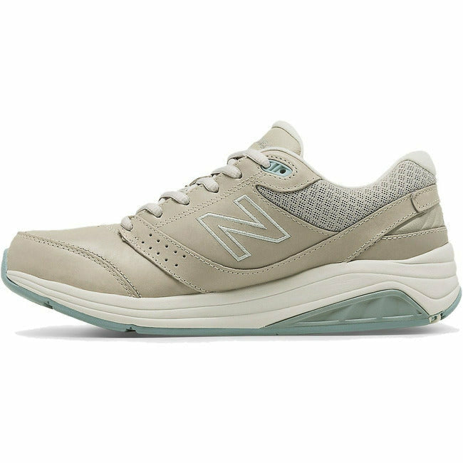 Medial of New Balance 928 Women's Stability Walking Shoe with Rollbar in Beige leather