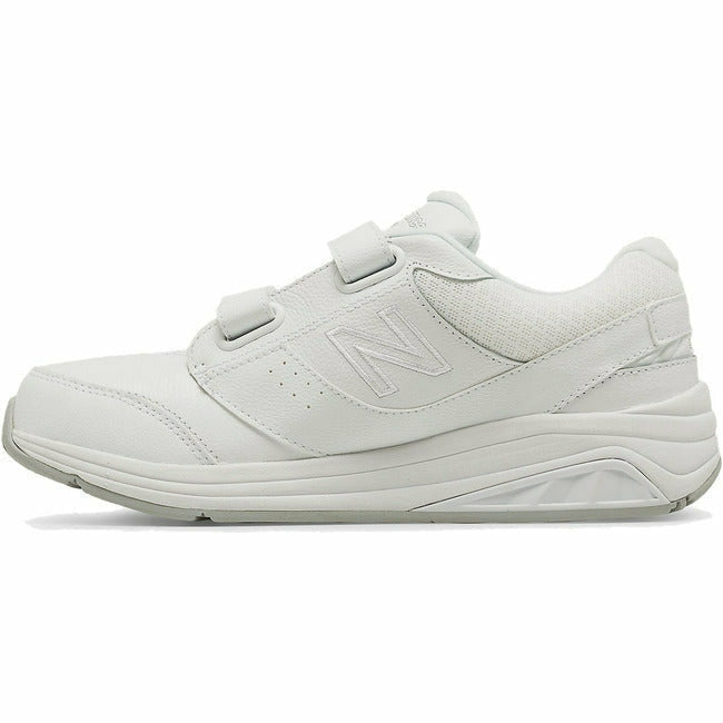 Medial of White New Balance Women's 928 Stability Walking Shoe Velcro with Rollbar