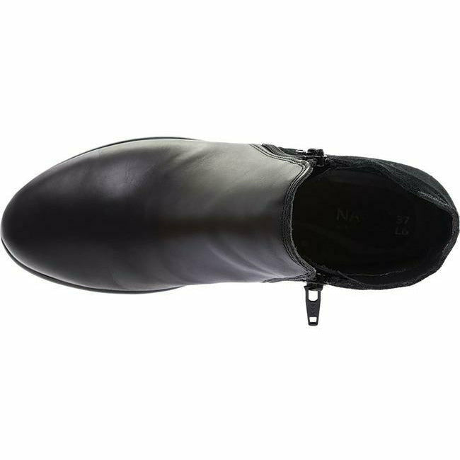 Naot Women's Padded Double Zippers Ankle Boot Black/Black Leather NAOT FOOTWEAR Roderer Shoe Center