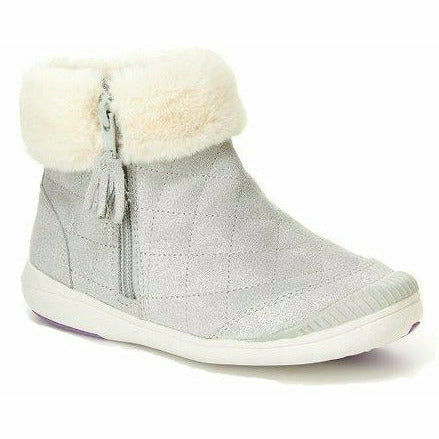 Stride Rite Chloe Cozy Flexible Boot Silver STRIDE RITE FOOTWEAR Roderer Shoe Center